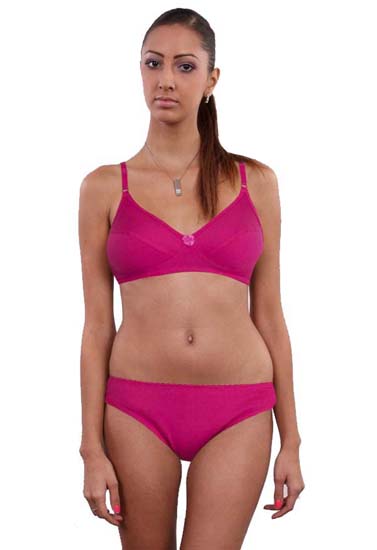 PINK Pure Cotton Bra Panty Set Daily Wear