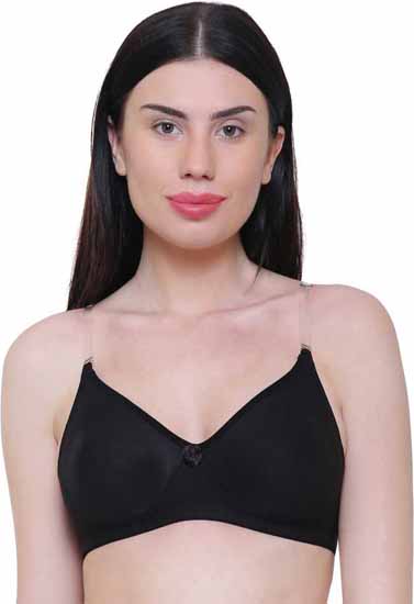 "COMFY" Black Casual Seamless Non Padded Women T-Shirt Bra
