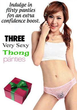 Flirty Gift  Set - Pk Of Three Transparent Thong