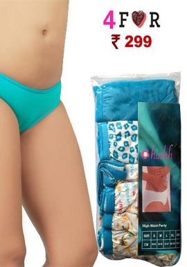 Hushh Cotton Smooth Four High Waist Brief