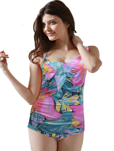 Women's Floral Print One Piece Swimsuit