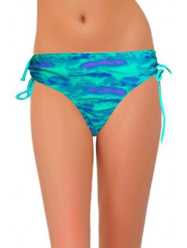 Cool Water Print Side Tie Bikini Bottom