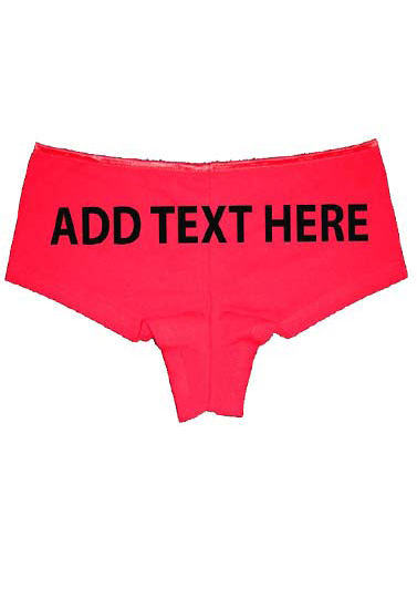 Comfy Red Boyshort Panty- Personalize Your Text