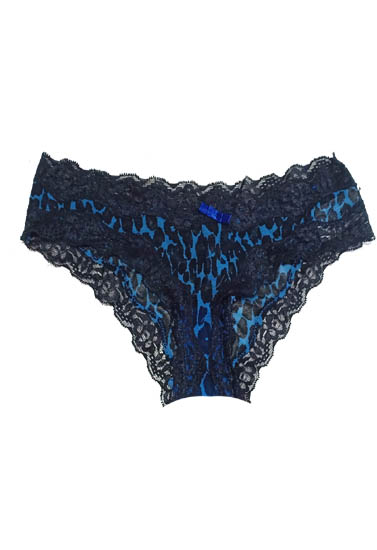Body Intimates Super Hot Blue Leopard Print Lace Brief