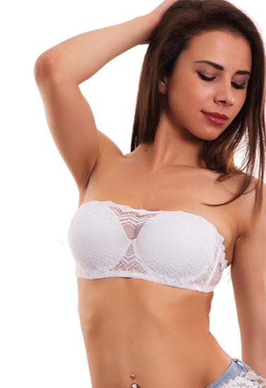 "2 Pack "Lace Bra Strapless Padded Tube Top