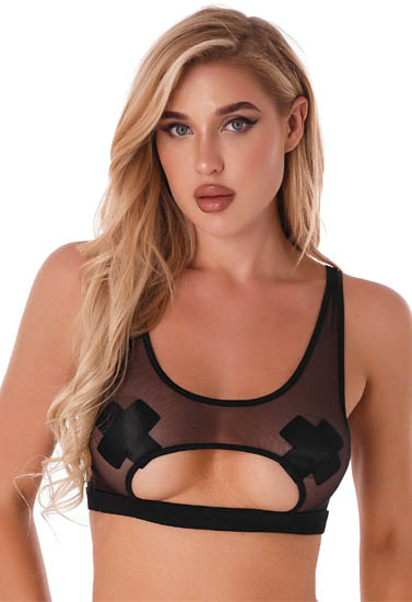See through Black Mesh Bralette