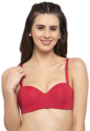 "2 Pack" seamless half cup push up bra