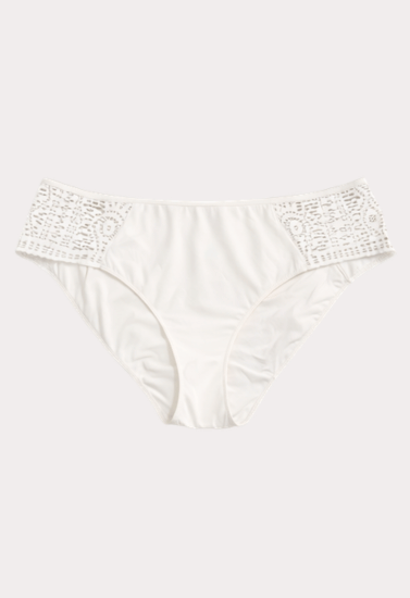 Ivory Lace Panel Bikini Panty – Soft Seamless Everyday Comfort