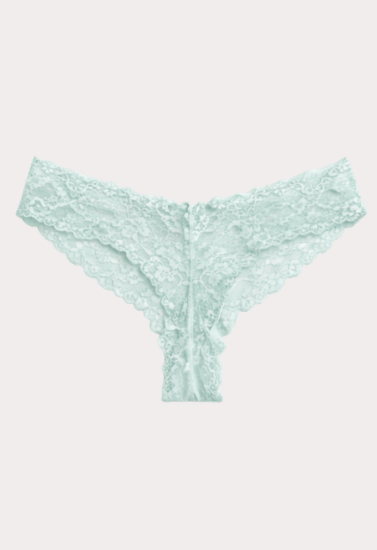 Mint Green Floral Lace Thong Panty