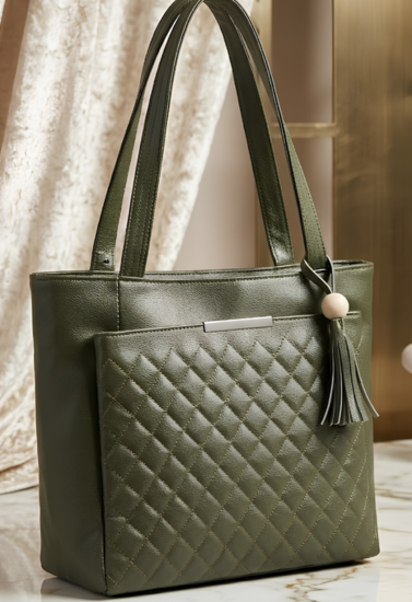 Olive Grace Quilted Tote Bag