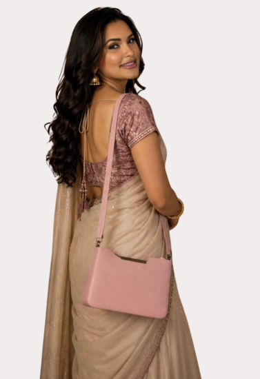 BlushAura Textured Pink Sling Bag for Women