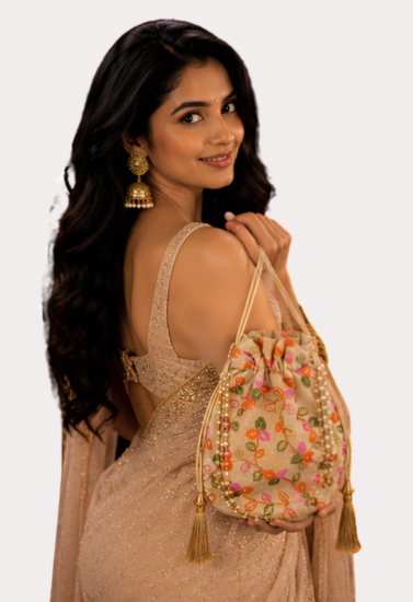 RoyalBloom Embroidered Potli Bag for Women